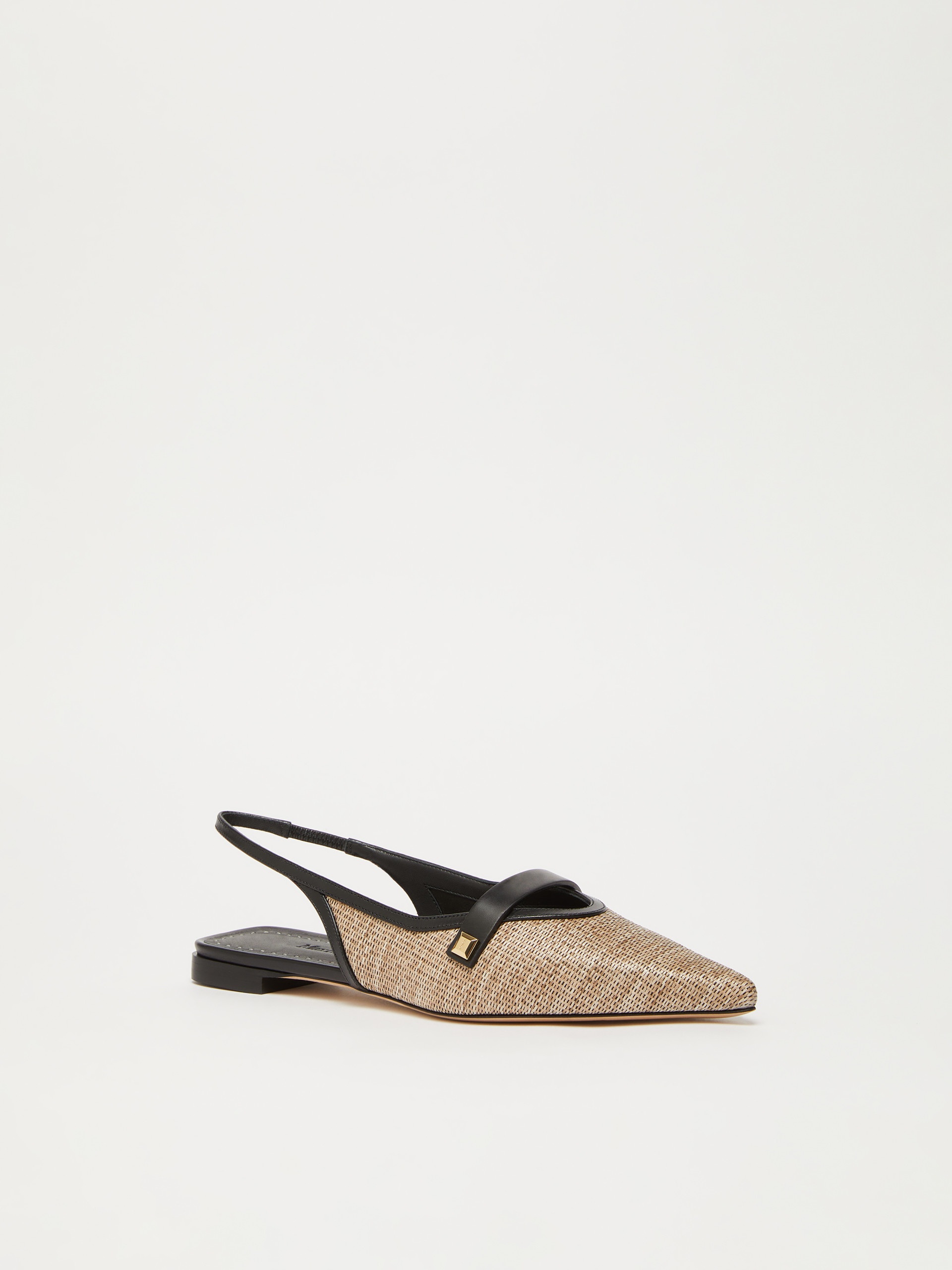 MMSPRINGPAGLIA Smooth raffia-effect fabric flat sandals - 2