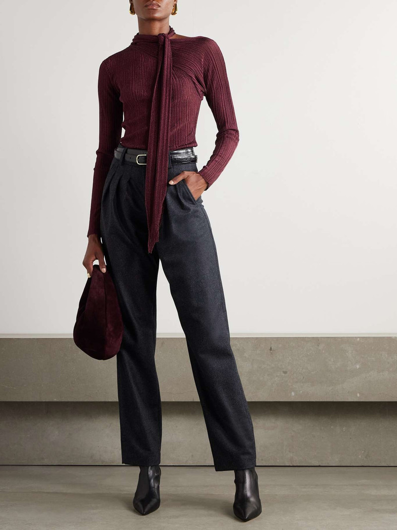 Isabel Marant Casile pleated wool-flannel straight-leg pants outlook
