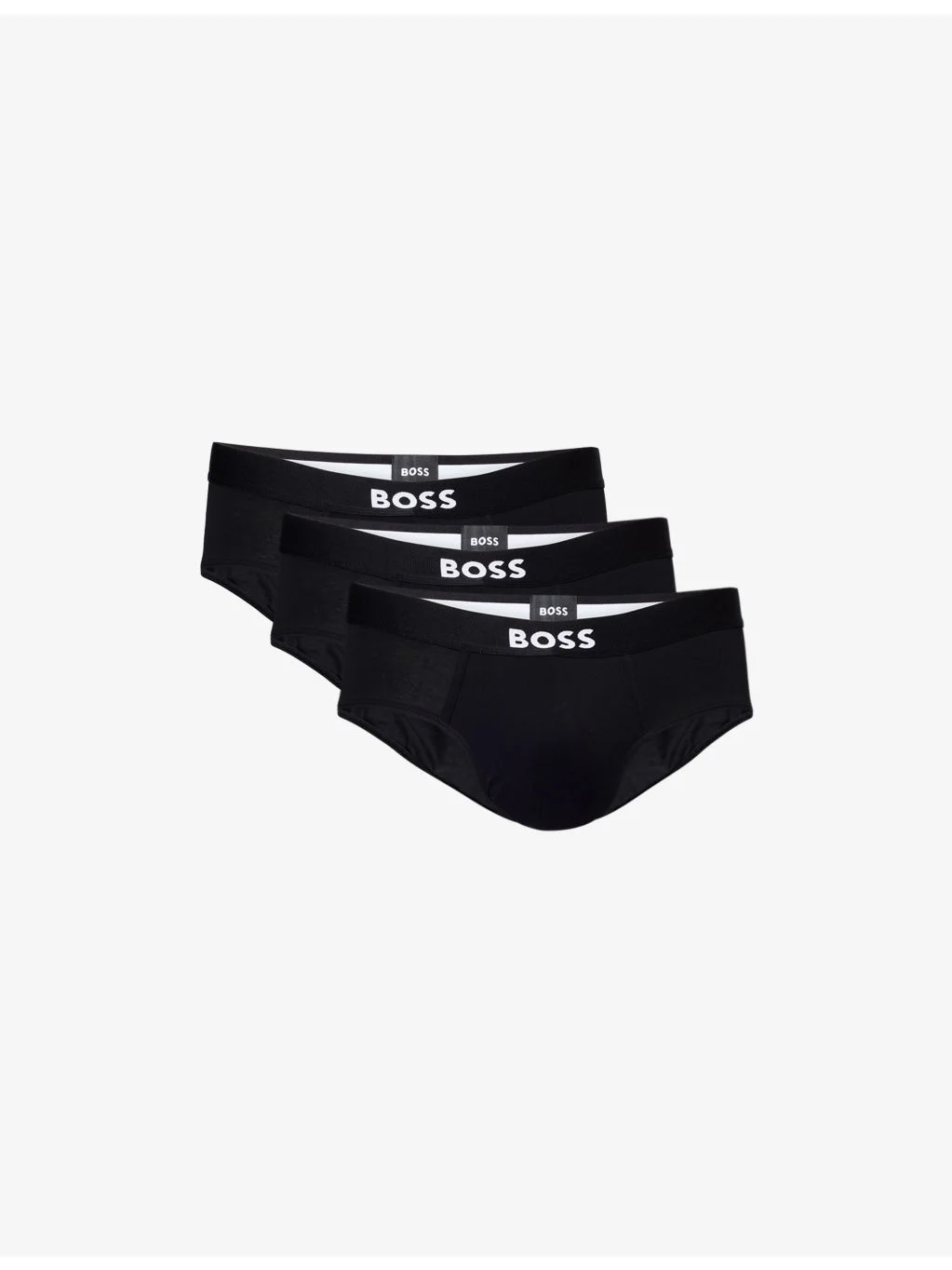 BOSS ONE x David Beckham Logo-Waistband Pack of Three Stretch-Cotton Hipster Briefs - 1