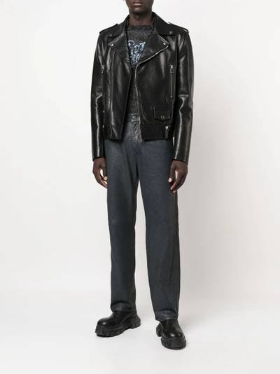 Diesel lambskin straight-leg trousers outlook