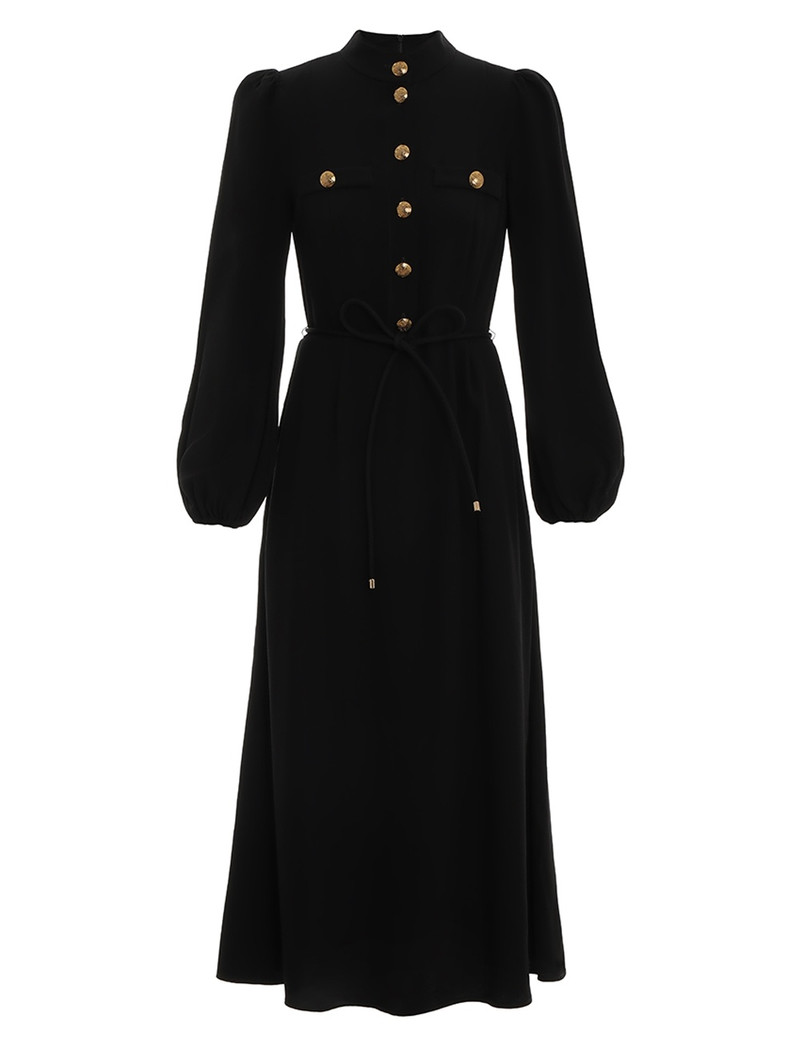 black midi off shoulder dress Windsor Karol Off-The-Shoulder Midi Formal Dress in Black | Size: S