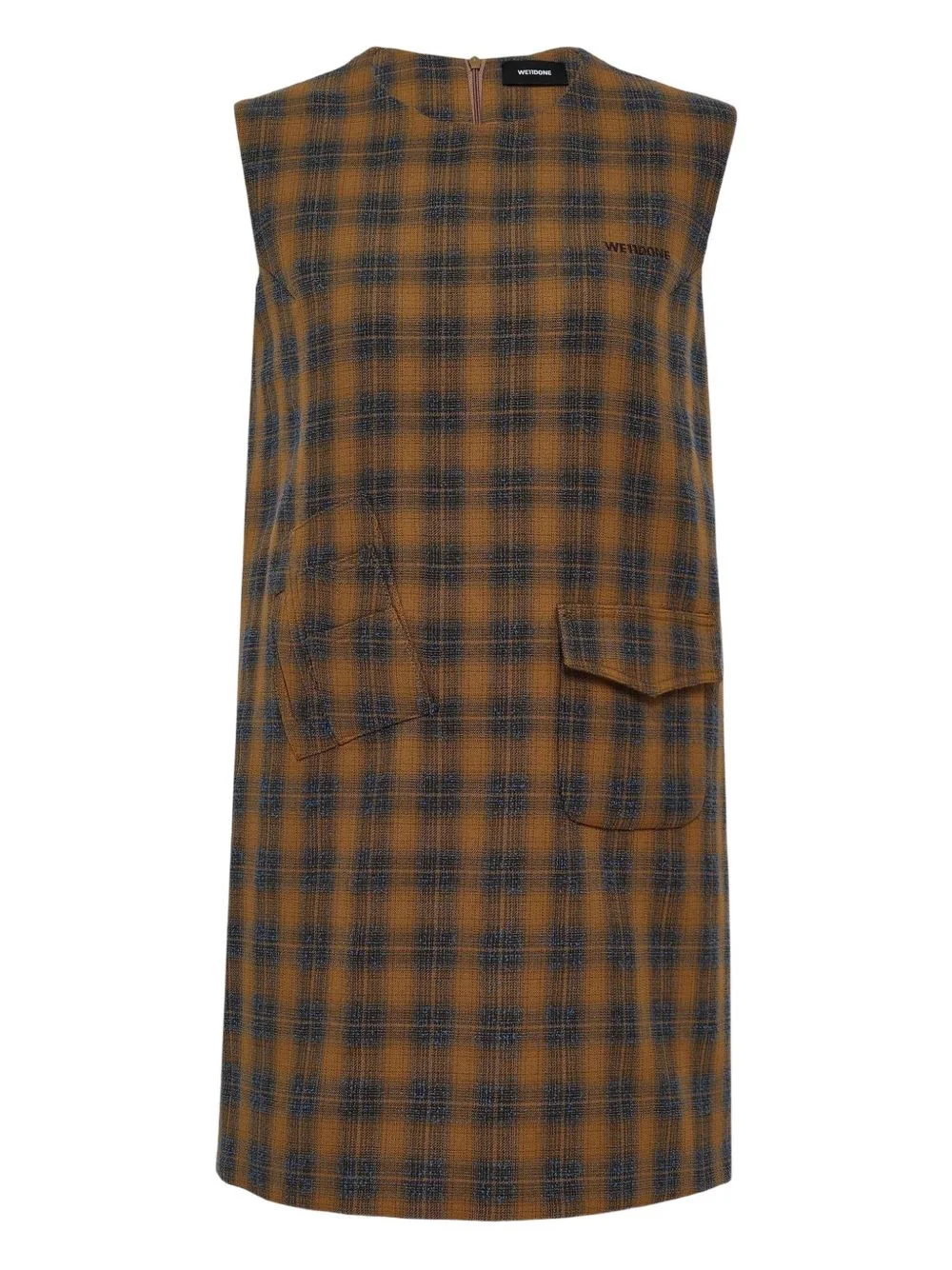 check sleeveless jumpsuit - 1