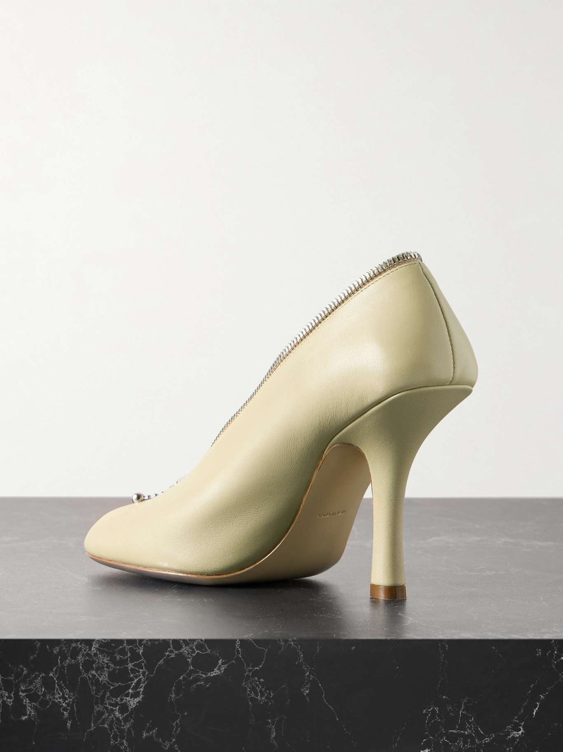 Zip-embellished leather pumps 3