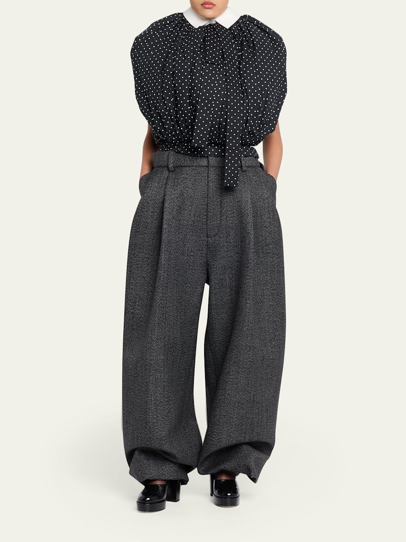 Marc Jacobs Plaid Bow Back Wide-Leg Menswear Pants outlook