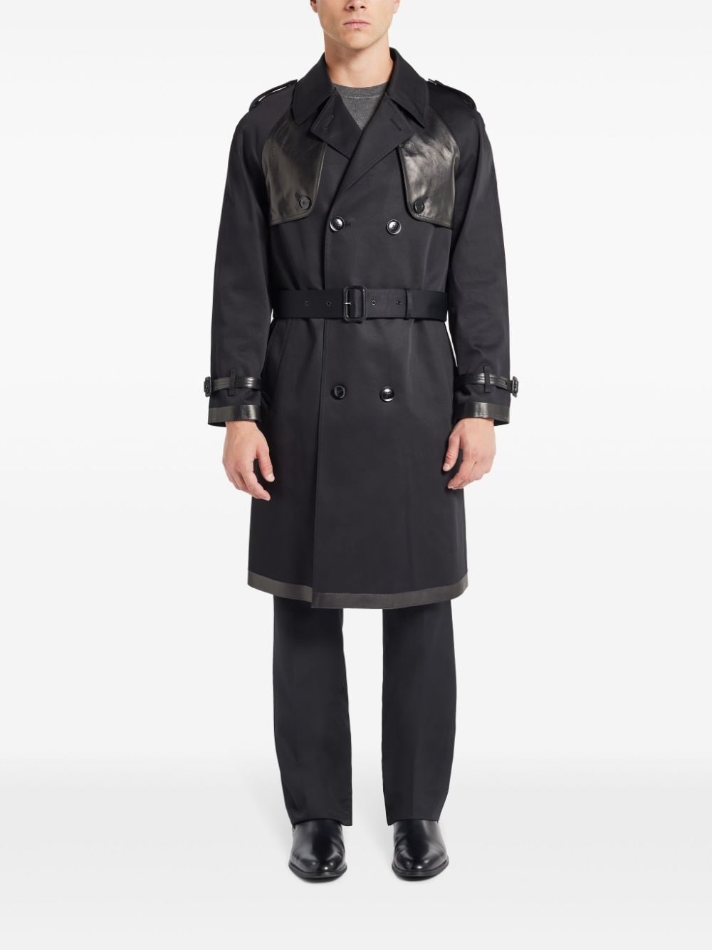 panelled trench coat - 3
