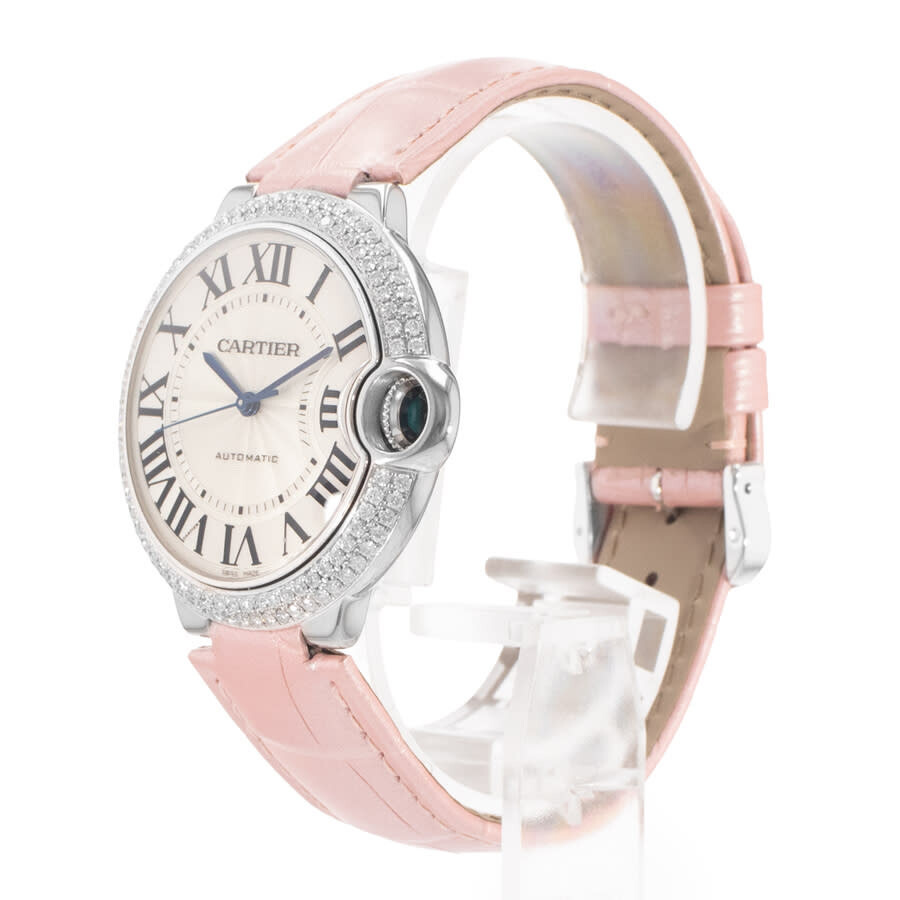 Pre-owned Cartier Ballon Bleu Automatic Diamond Silver Dial Ladies Watch WE9006Z3 - 5