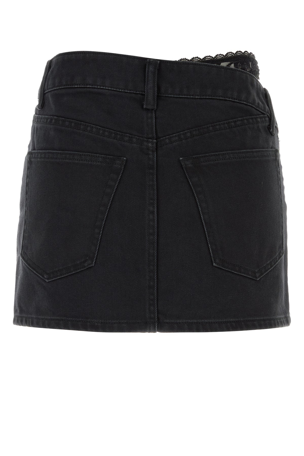 Black denim mini skirt - 2