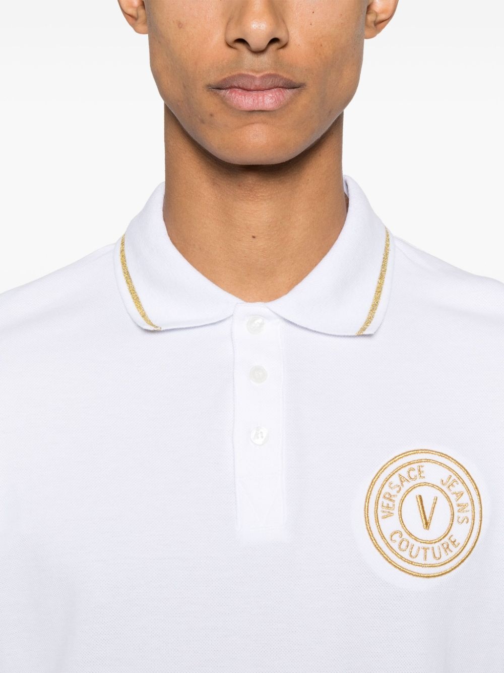 logo-embroidered polo shirt - 4