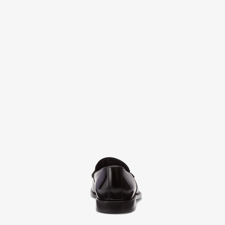 Black leather loafers - 3