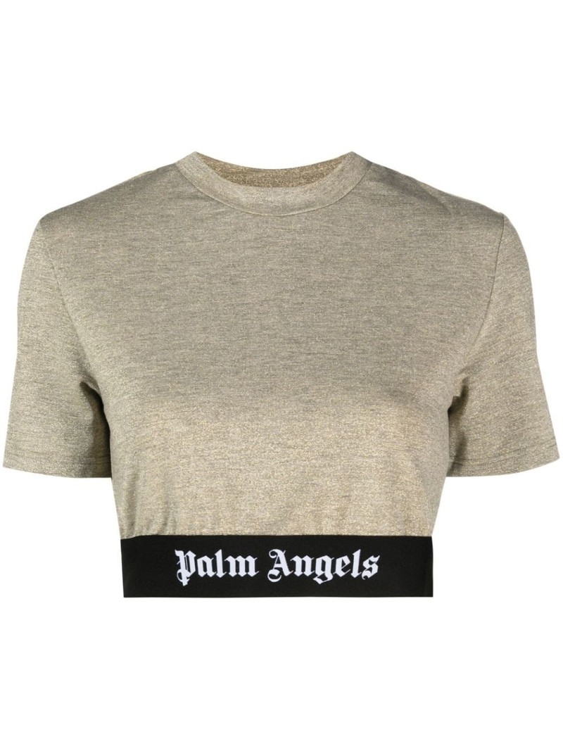 logo-tape cropped T-shirt 1