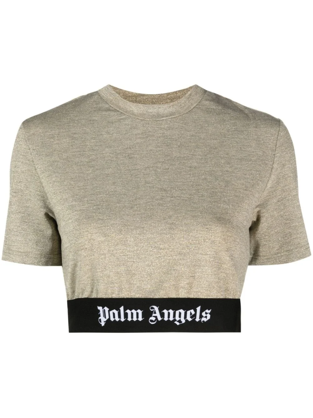 logo-tape cropped T-shirt - 1