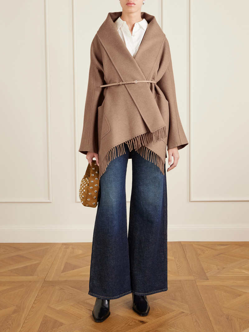 Max Mara Belted Fringed Camel Hair Coat outlook