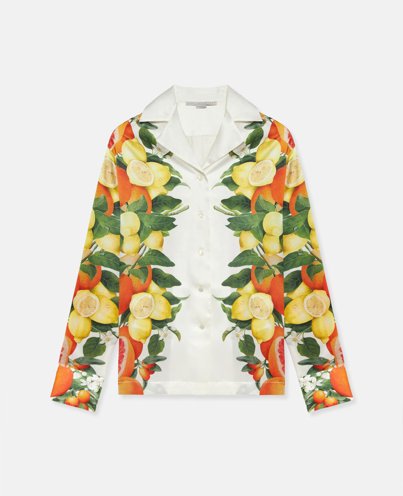 Lemon Print Silk Shirt 1