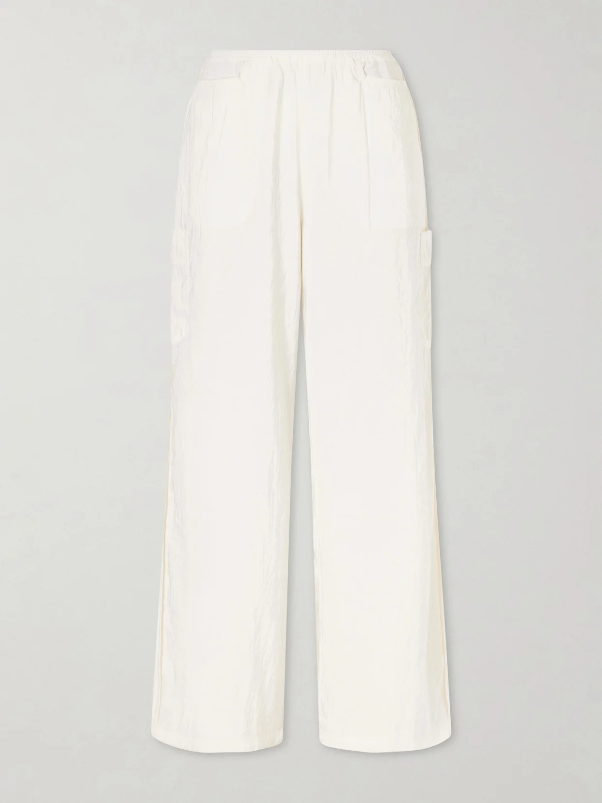 Crinkled-satin Wide-leg Cargo Pants - 1