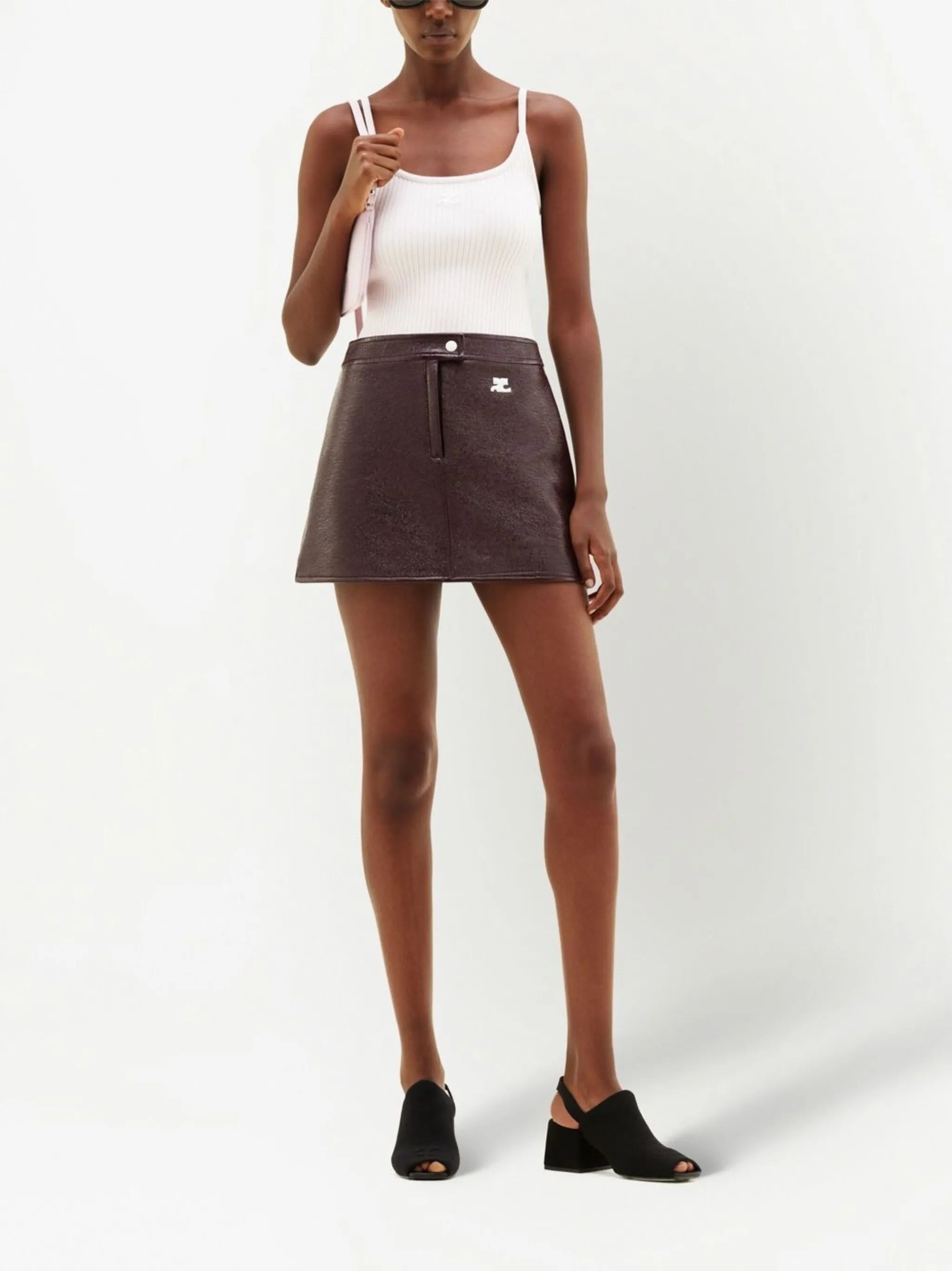 Logo-patch Vinyl Skirt - 2