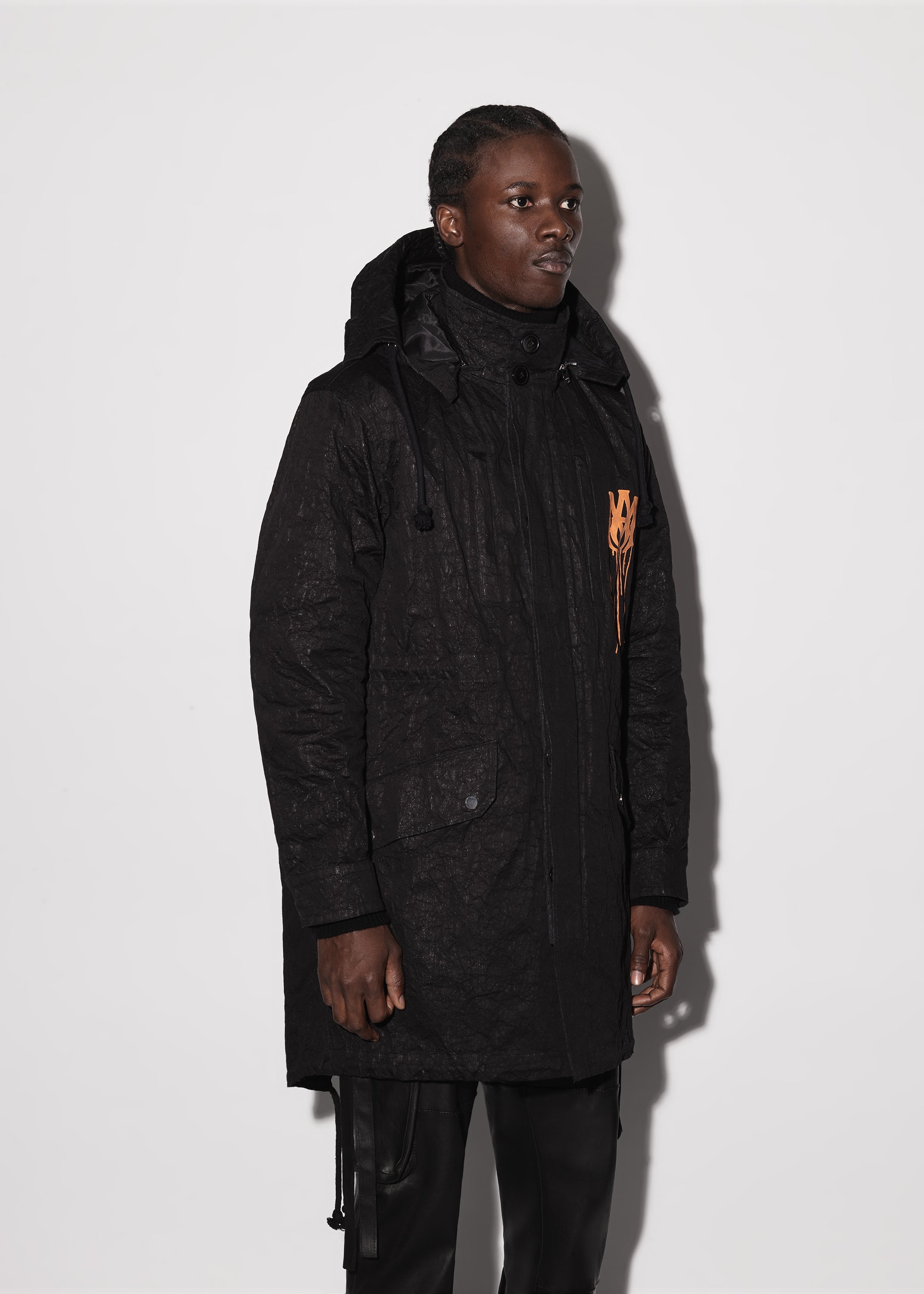 METAL CRUMPLE FISHTAIL PARKA - 4