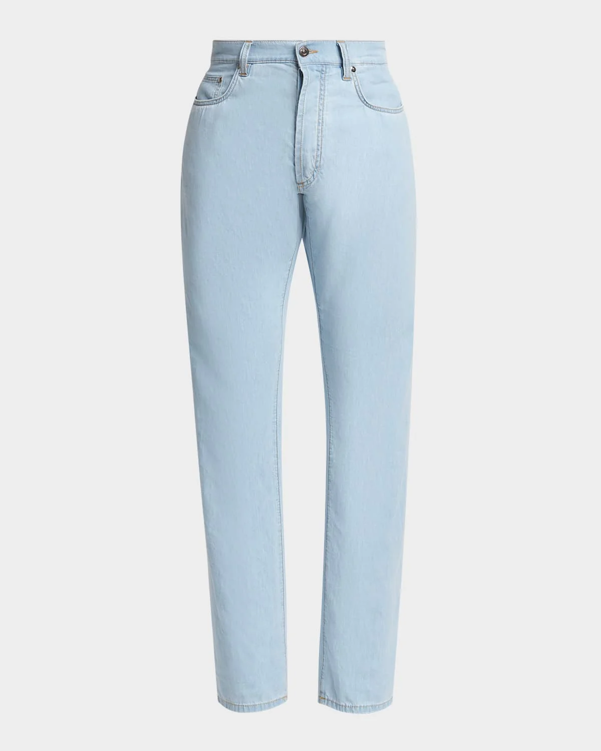 Men's Bleached Denim Straight-Leg Jeans - 1