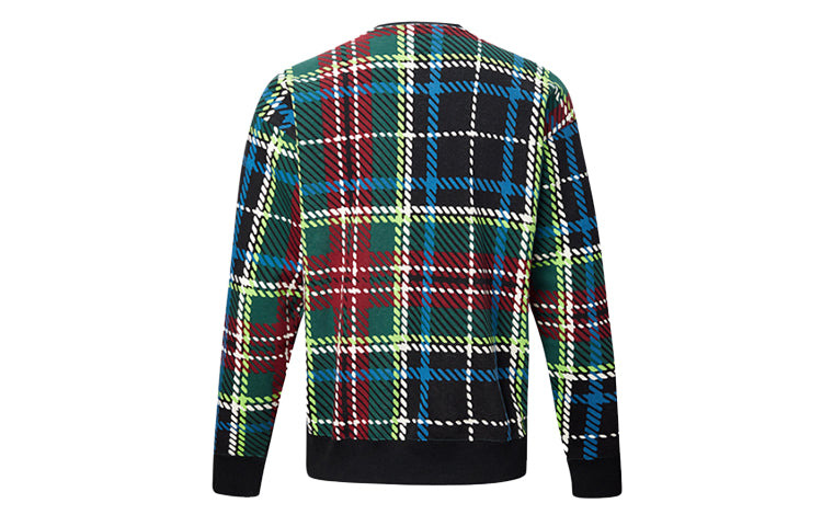 Men's Converse Plaid Pattern Logo Printing Round Neck Pullover 10019970-057 - 3