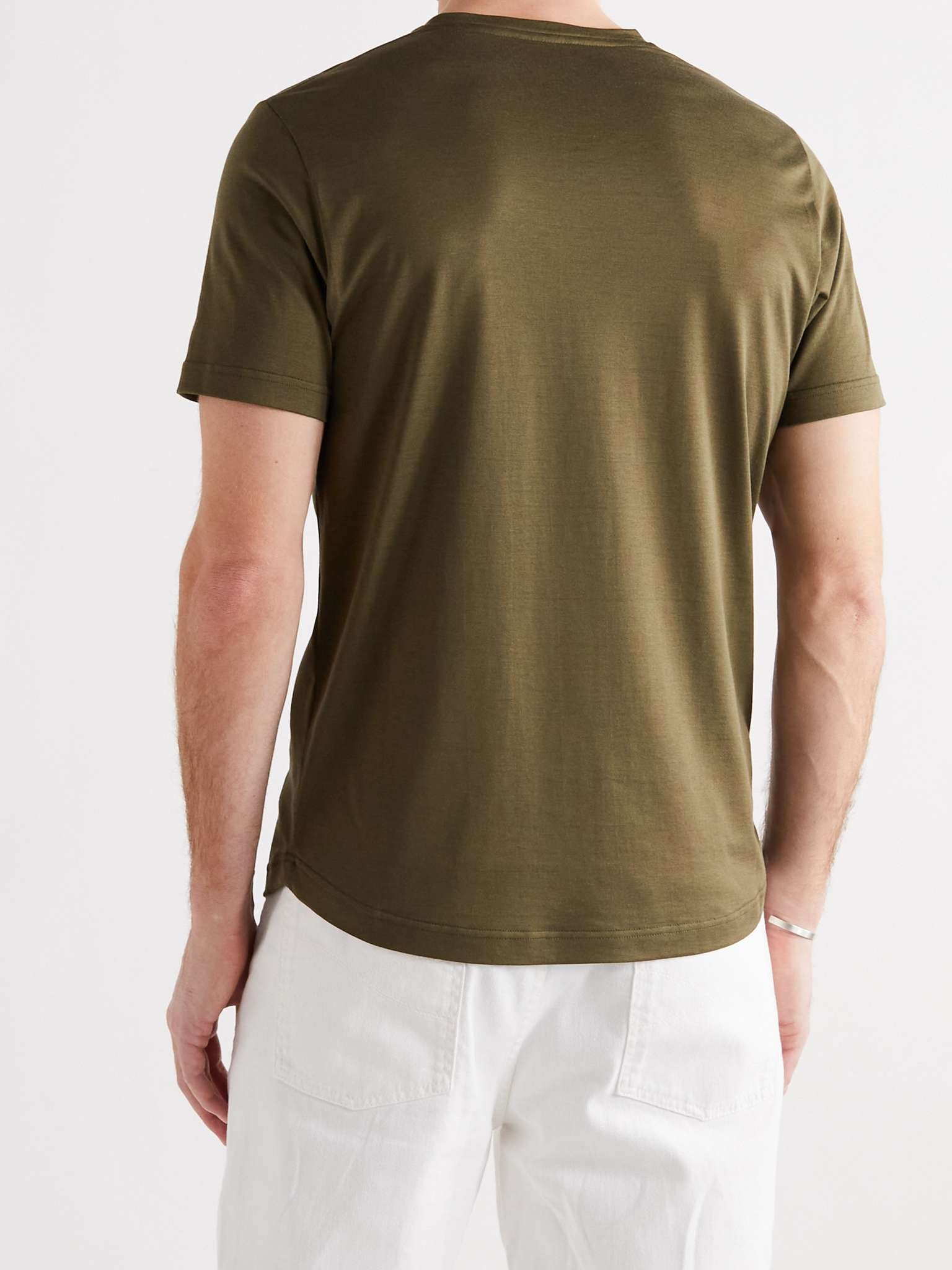 Slim-Fit Silk and Cotton-Blend Jersey T-Shirt - 4