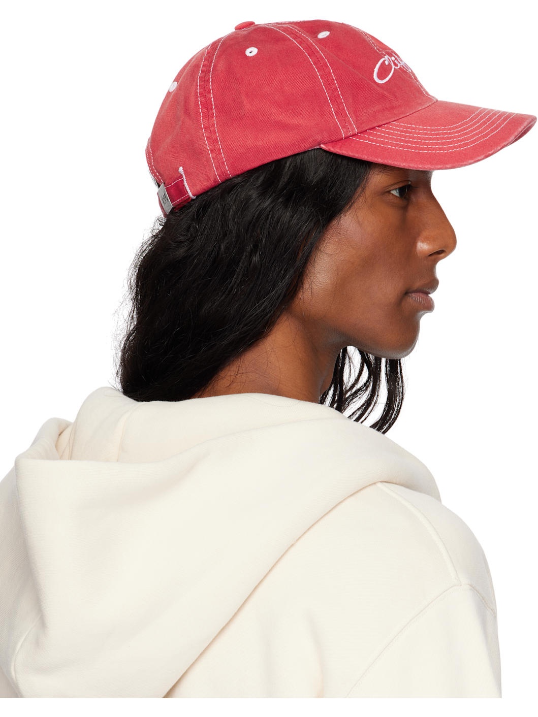 Red 'California' Embroidered Cap - 3