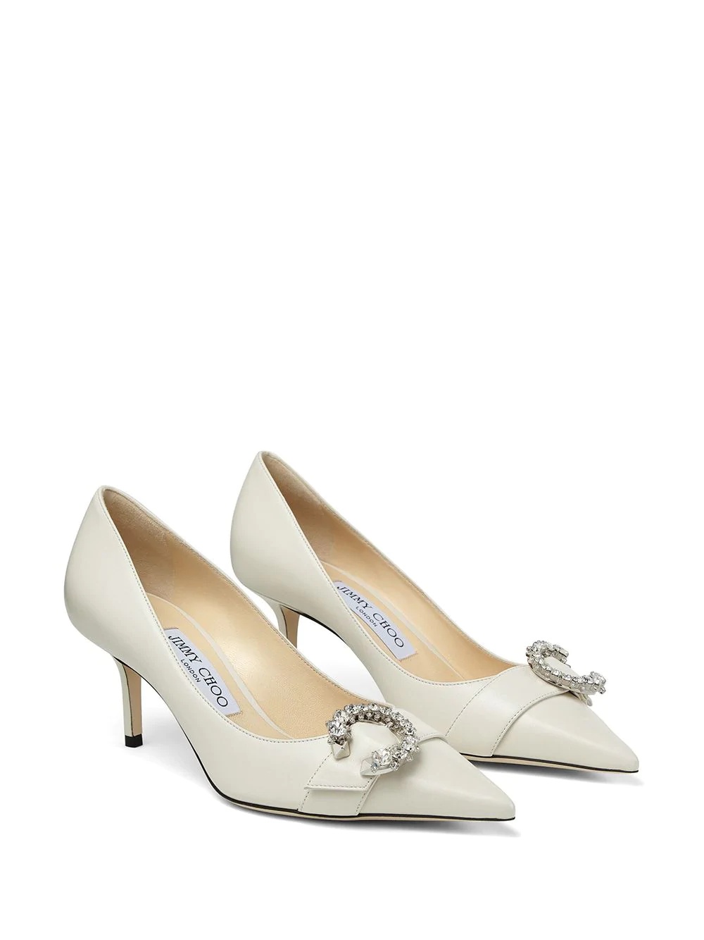 Saresa crystal-buckle 85mm pumps - 2