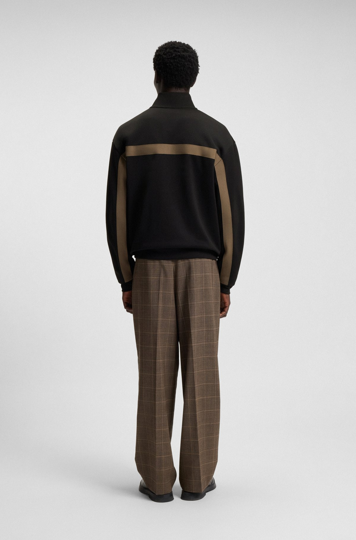 RELAXED-FIT ZIP-UP SWEATSHIRT WITH CHEVRON TAPE - 5