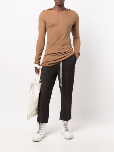 Rick Owens semi-sheer long-length hoodie outlook