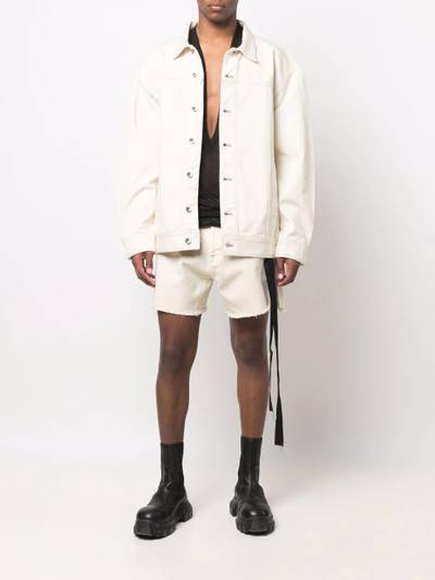 Rick Owens DRKSHDW frayed edges strap denim shorts outlook