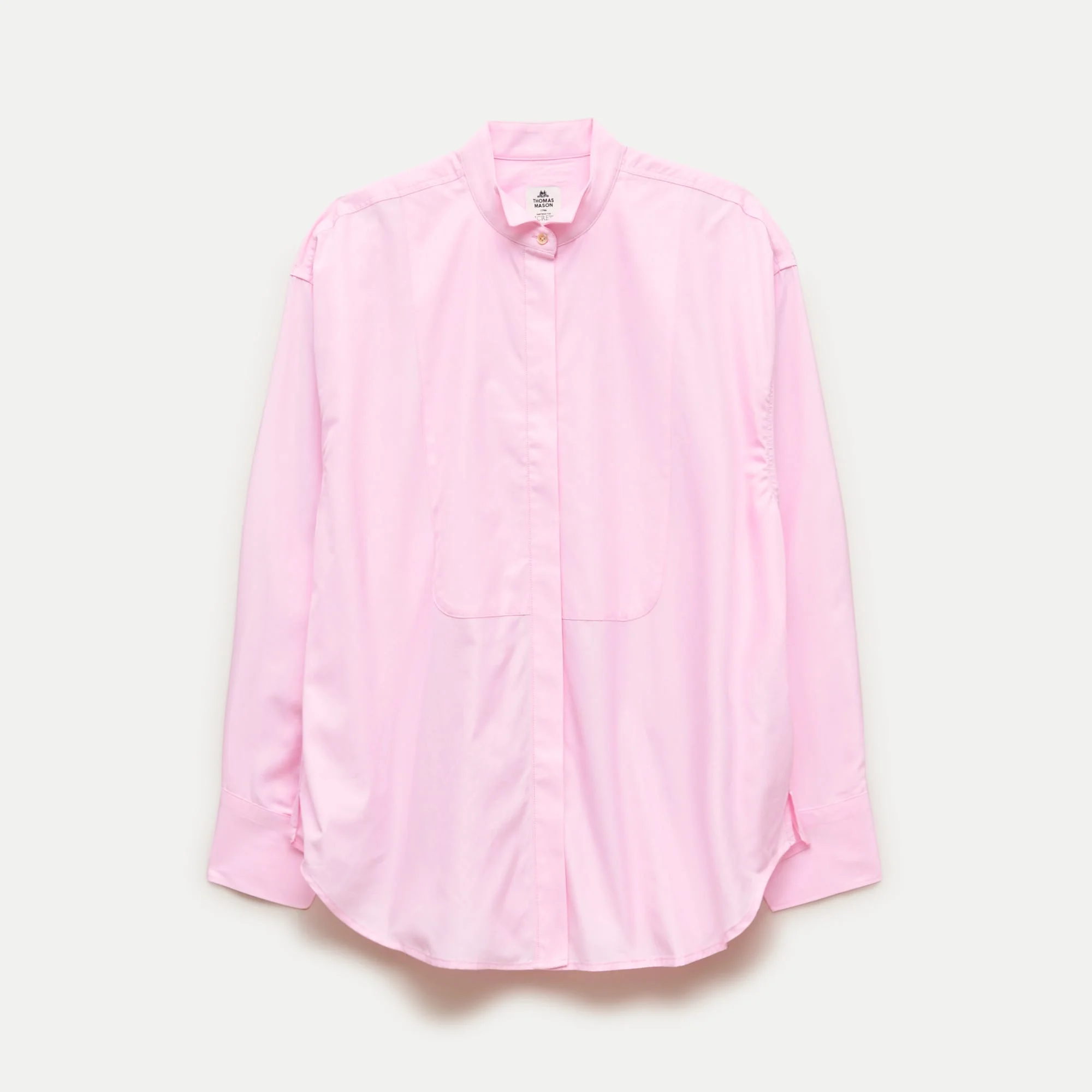 Tuxedo-bib button-up shirt in Thomas Mason® cotton poplin - 1