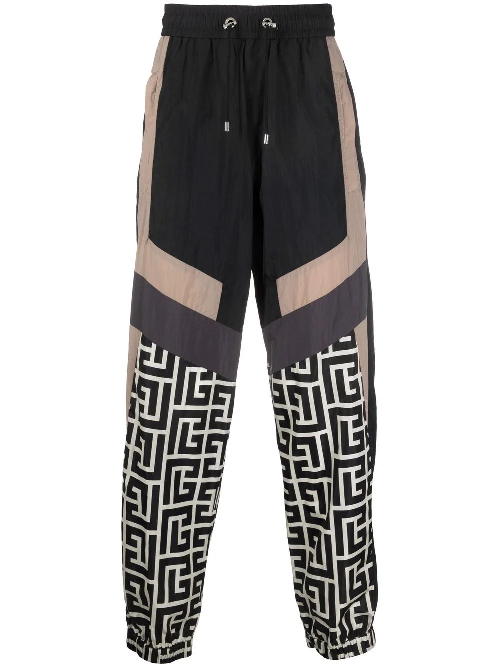 colour-blocked monogram track pants - 1