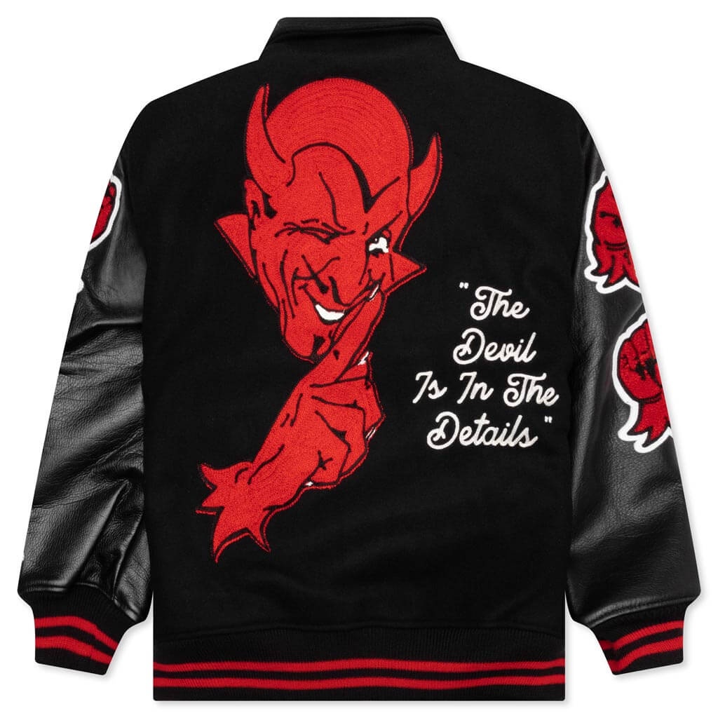 SAINT MICHAEL DEVIL VARSITY JACKET - BLACK - 2