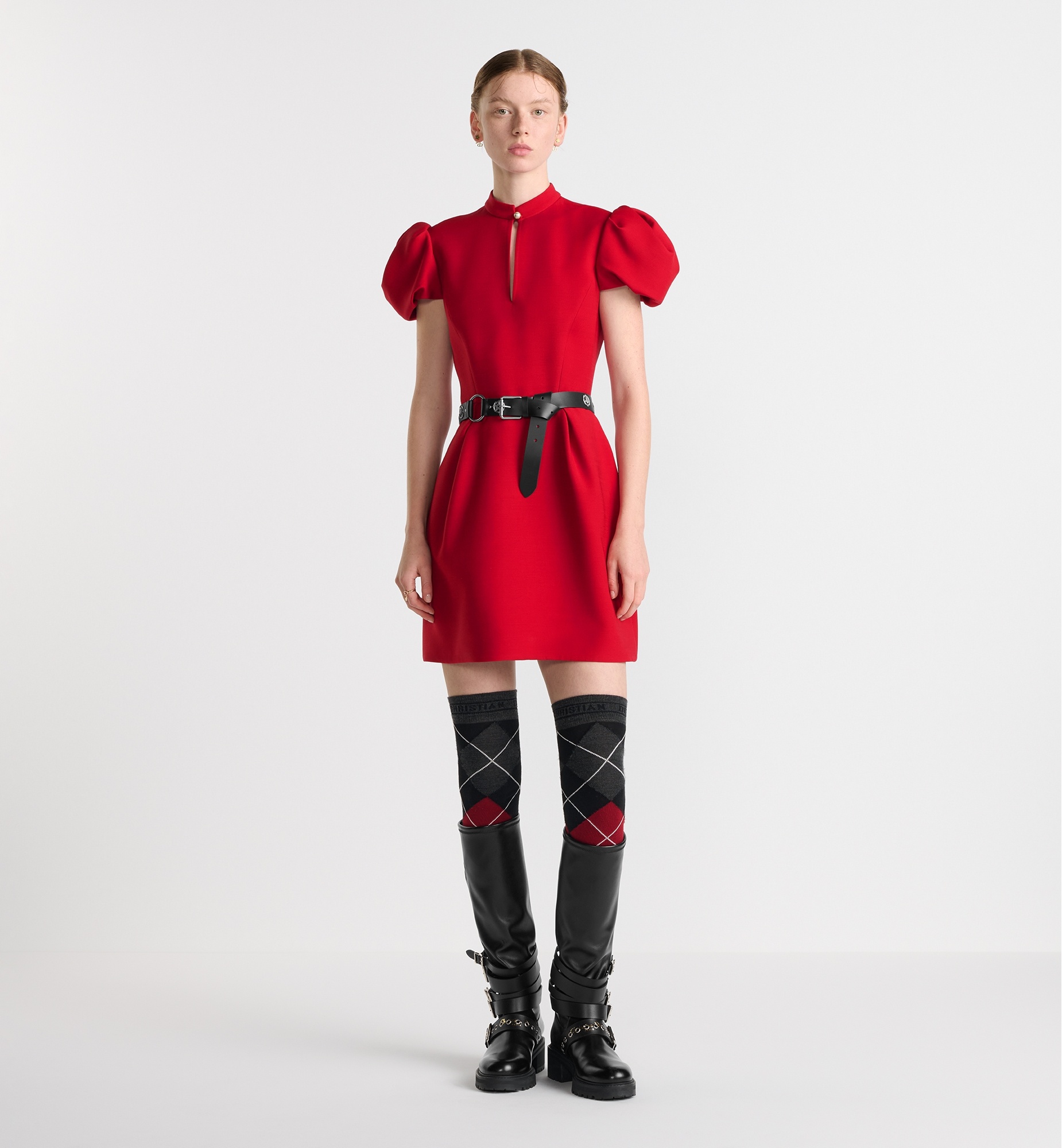 Belted Short Dress - 2