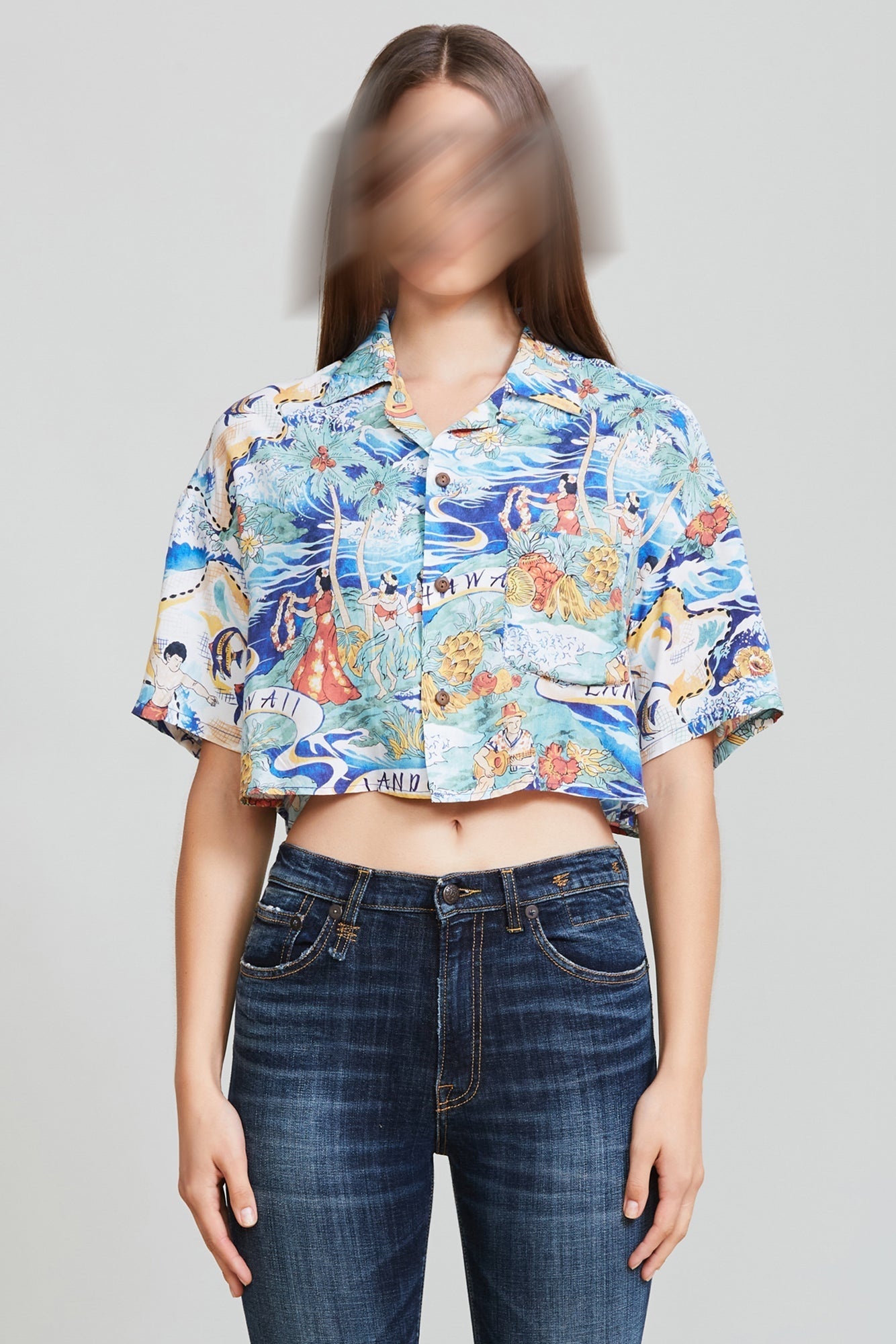 Cropped Hawaiian Shirt | R13 Denim Official Site - 1