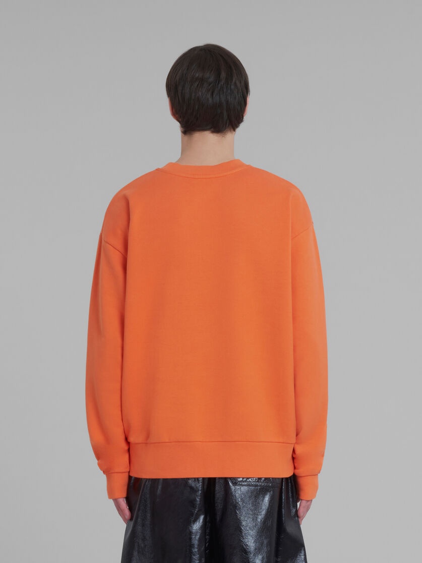 ORANGE COTTON SWEATSHIRT WITH 3D MARNI PRINT - 3
