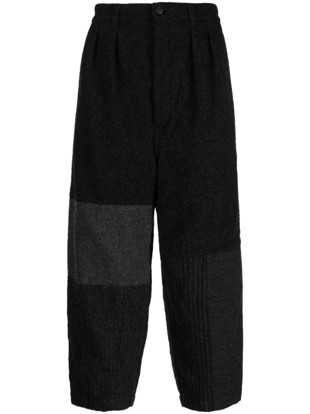 patchwork drop-crotch trousers - 1