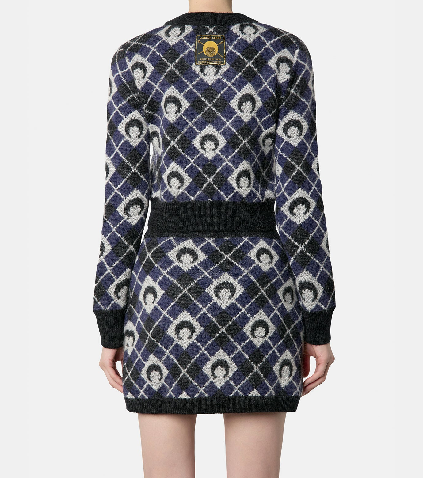 Moon Argyle Knit Cropped - 3