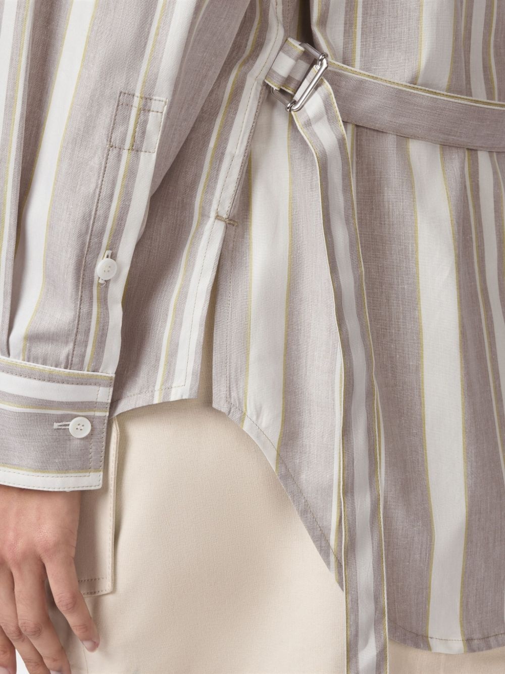 striped belted shirt - 4