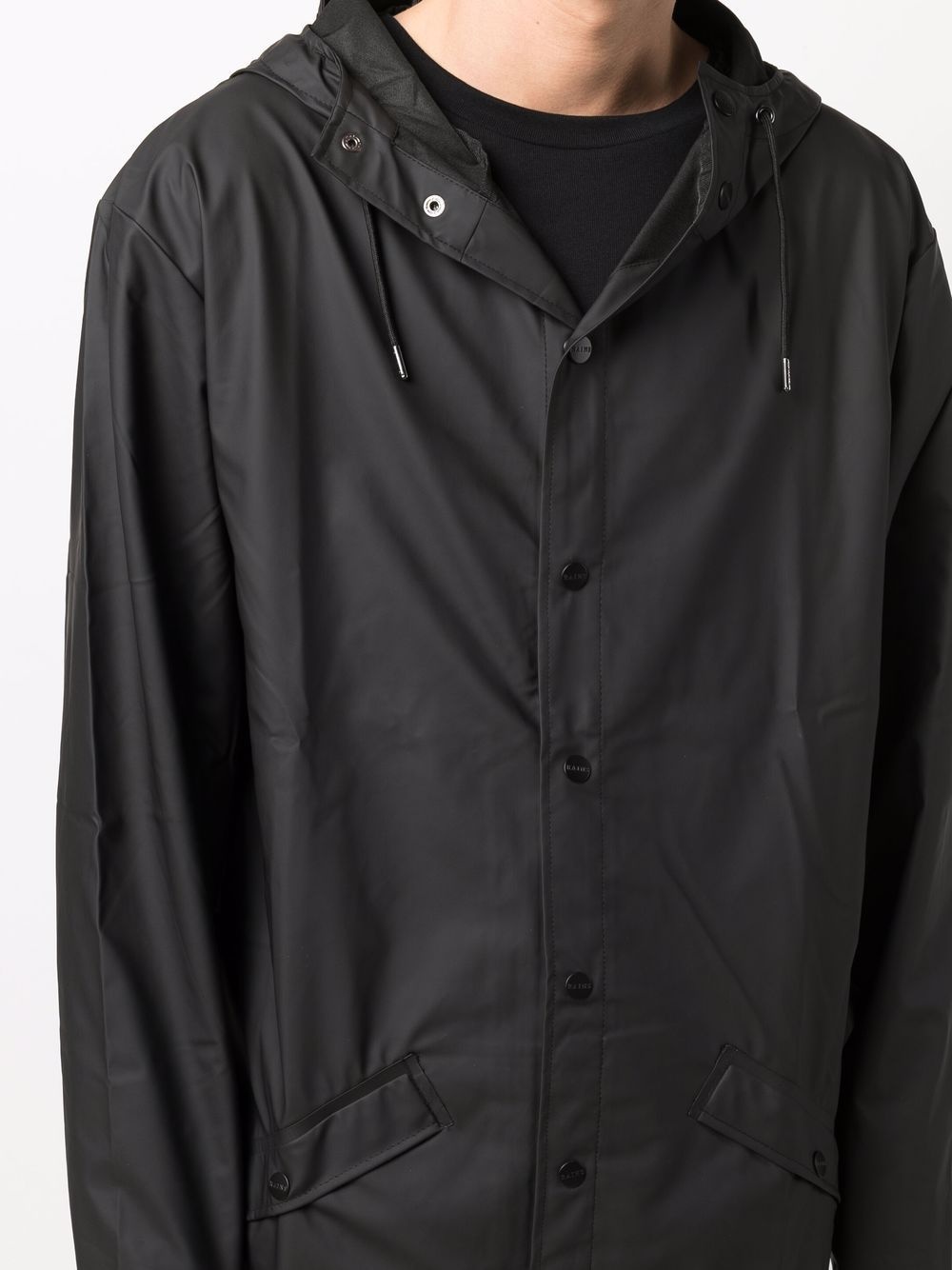 press-stud hooded raincoat - 6