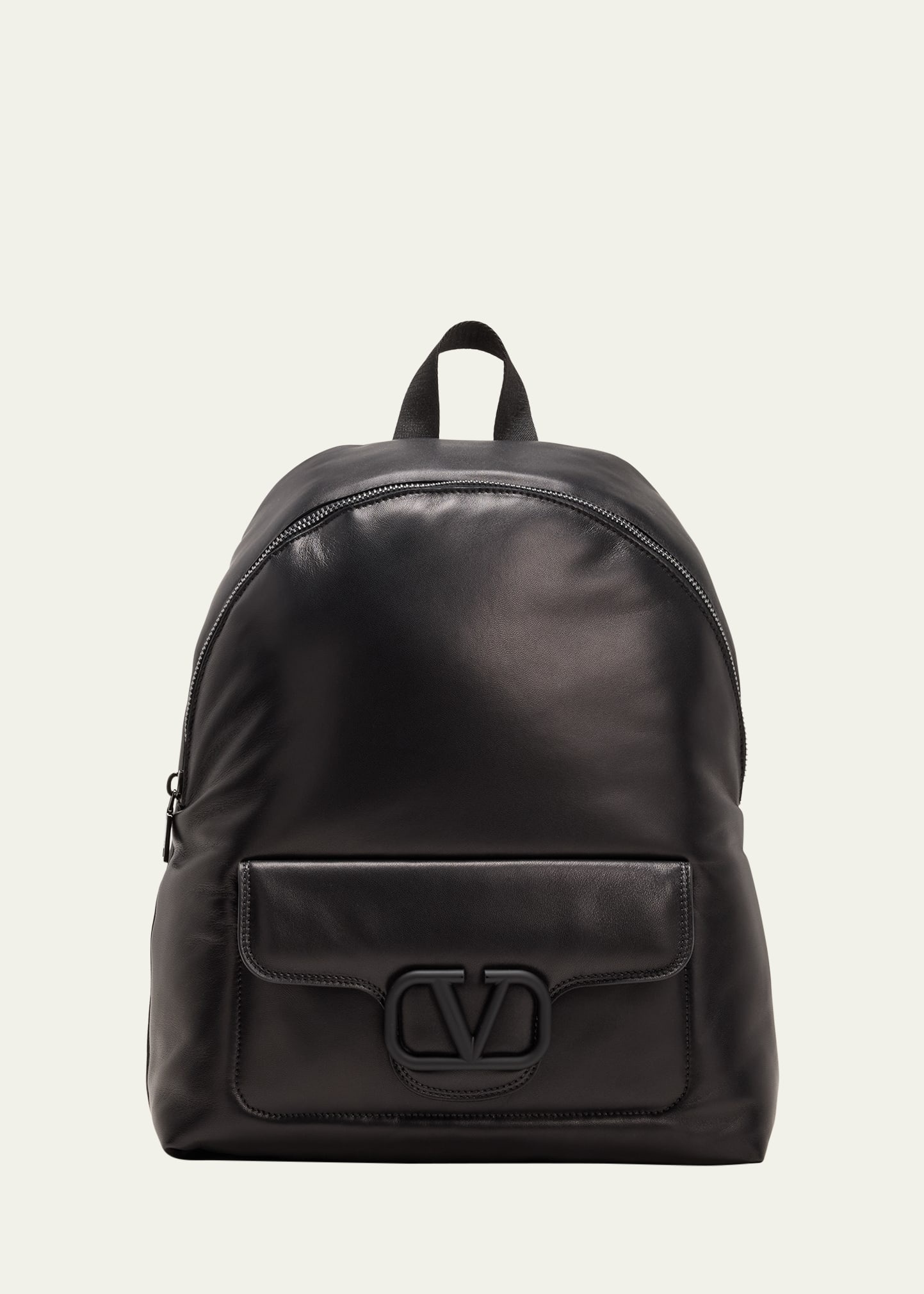 Men's Noir Leather Backpack - 1