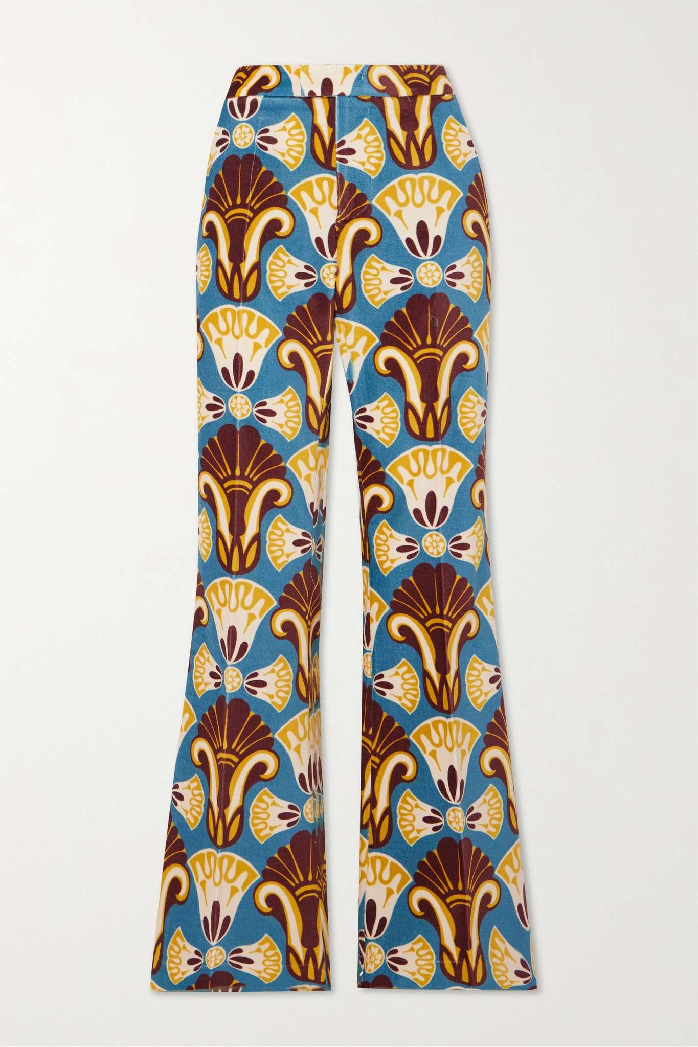 Saturday Night printed cotton-velvet flared pants - 1