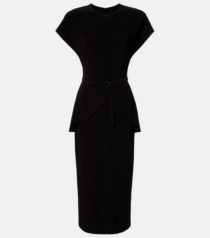 Belted peplum midi dress 1