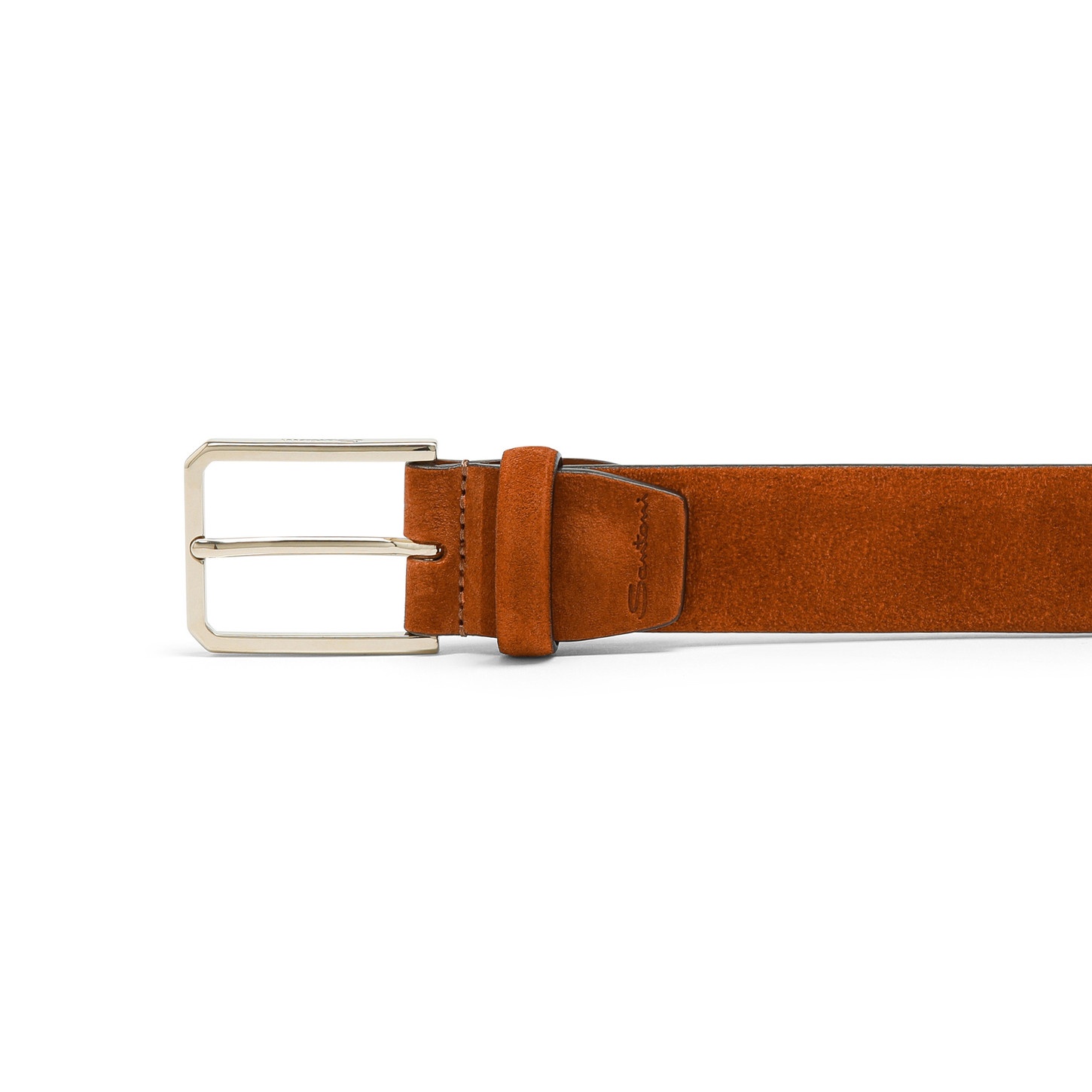 Men's orange suede adjustable belt - 2