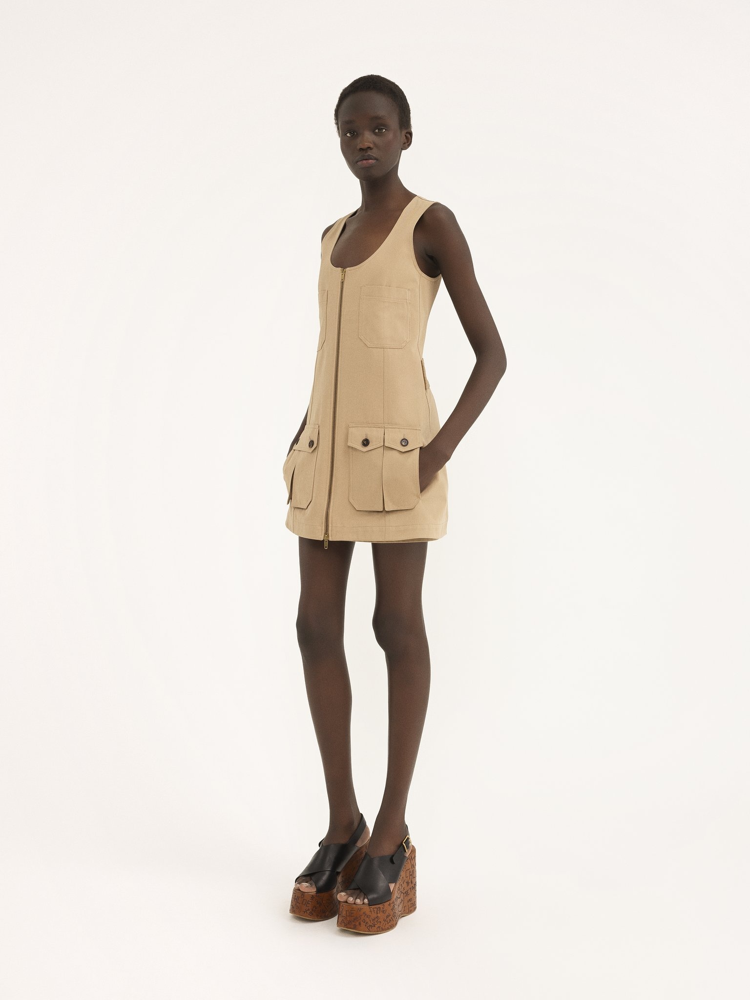 SAHARIENNE DRESS IN COTTON GABARDINE - 4