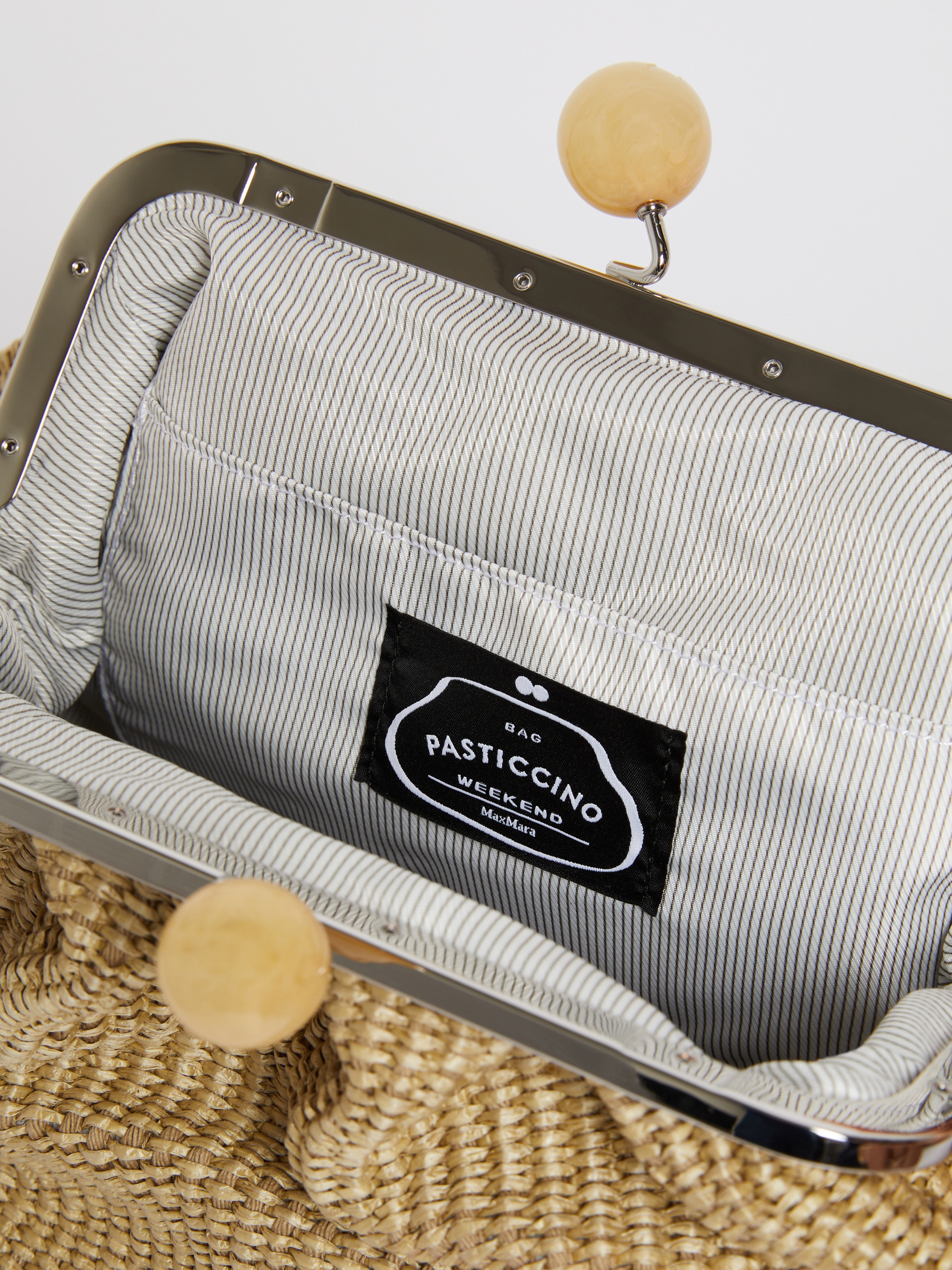 FORTUNA Medium raffia-effect Pasticcino bag - 6