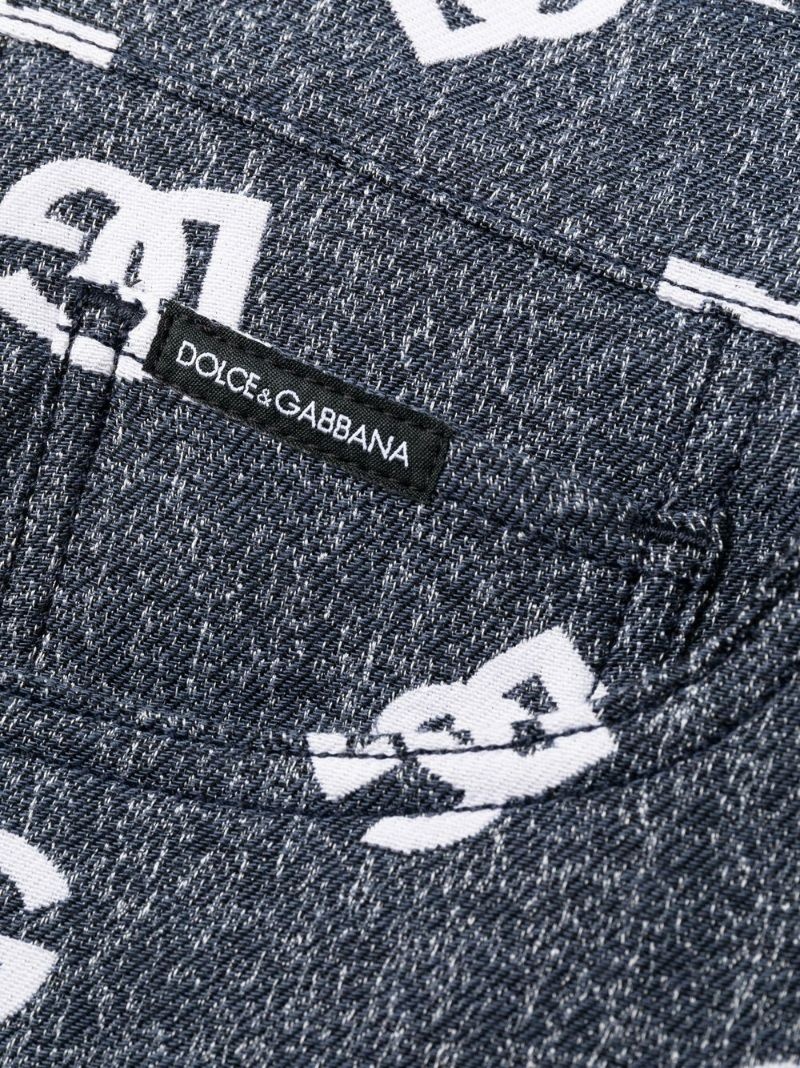 monogram-print straight-leg jeans - 6