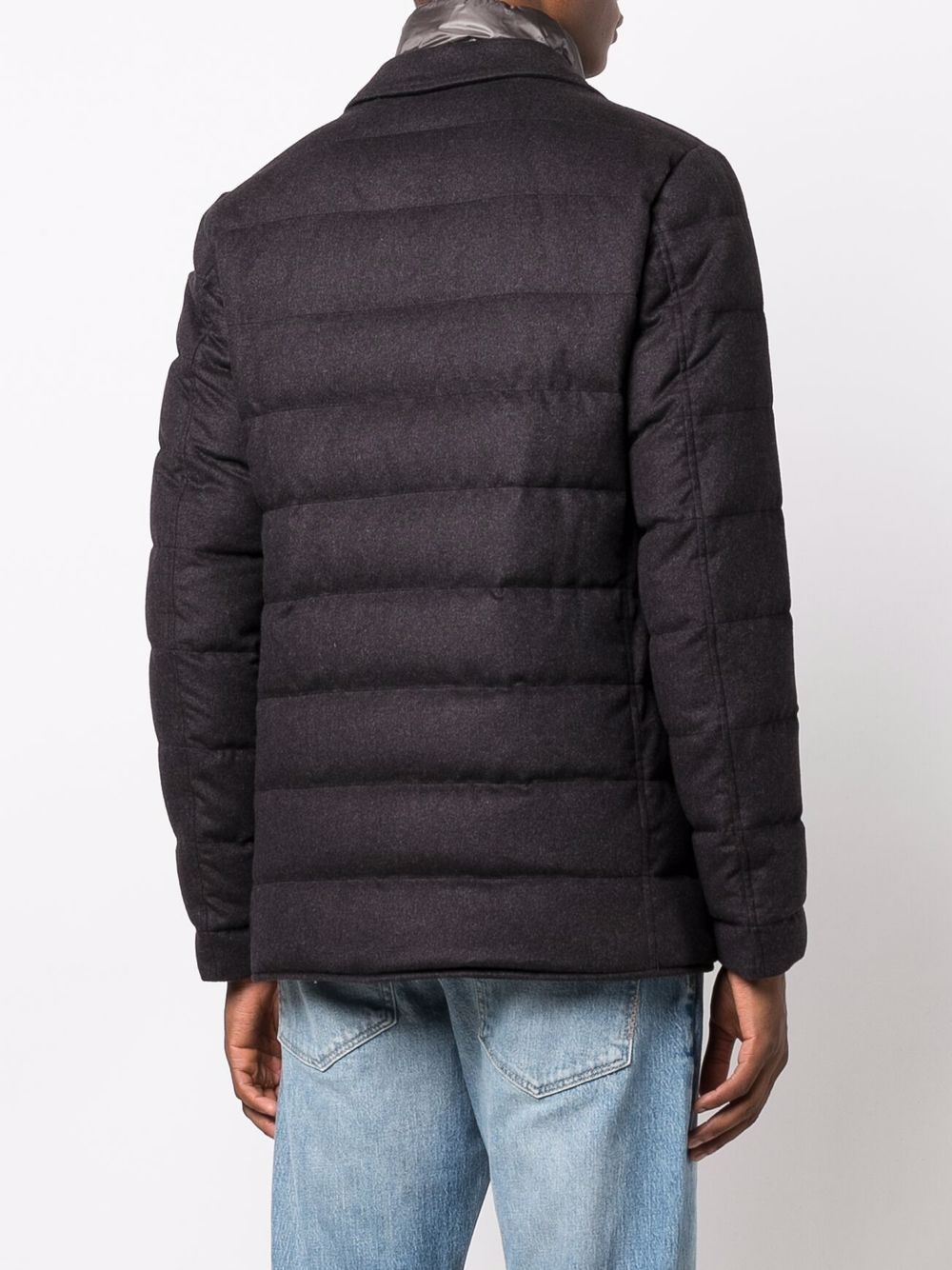 padded button-up down jacket - 4