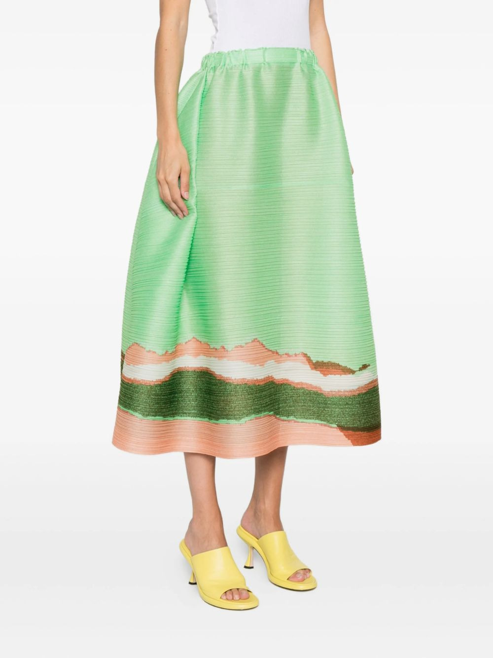 Grainy Color printed midi skirt - 3
