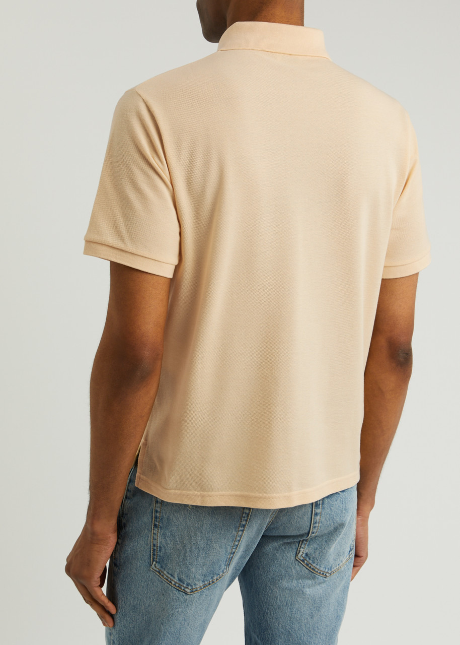Logo-embroidered piqué cotton-blend polo shirt - 3