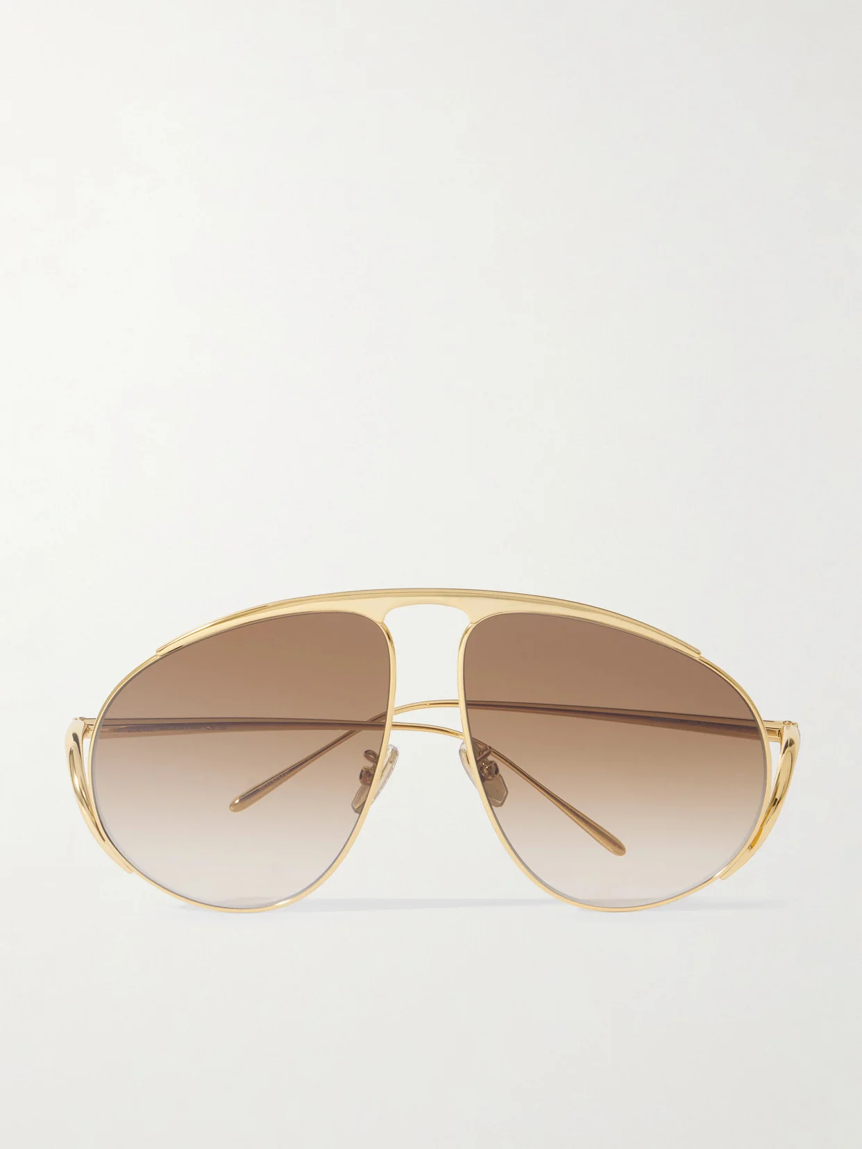 Aviator-style Gold-tone Sunglasses - 1