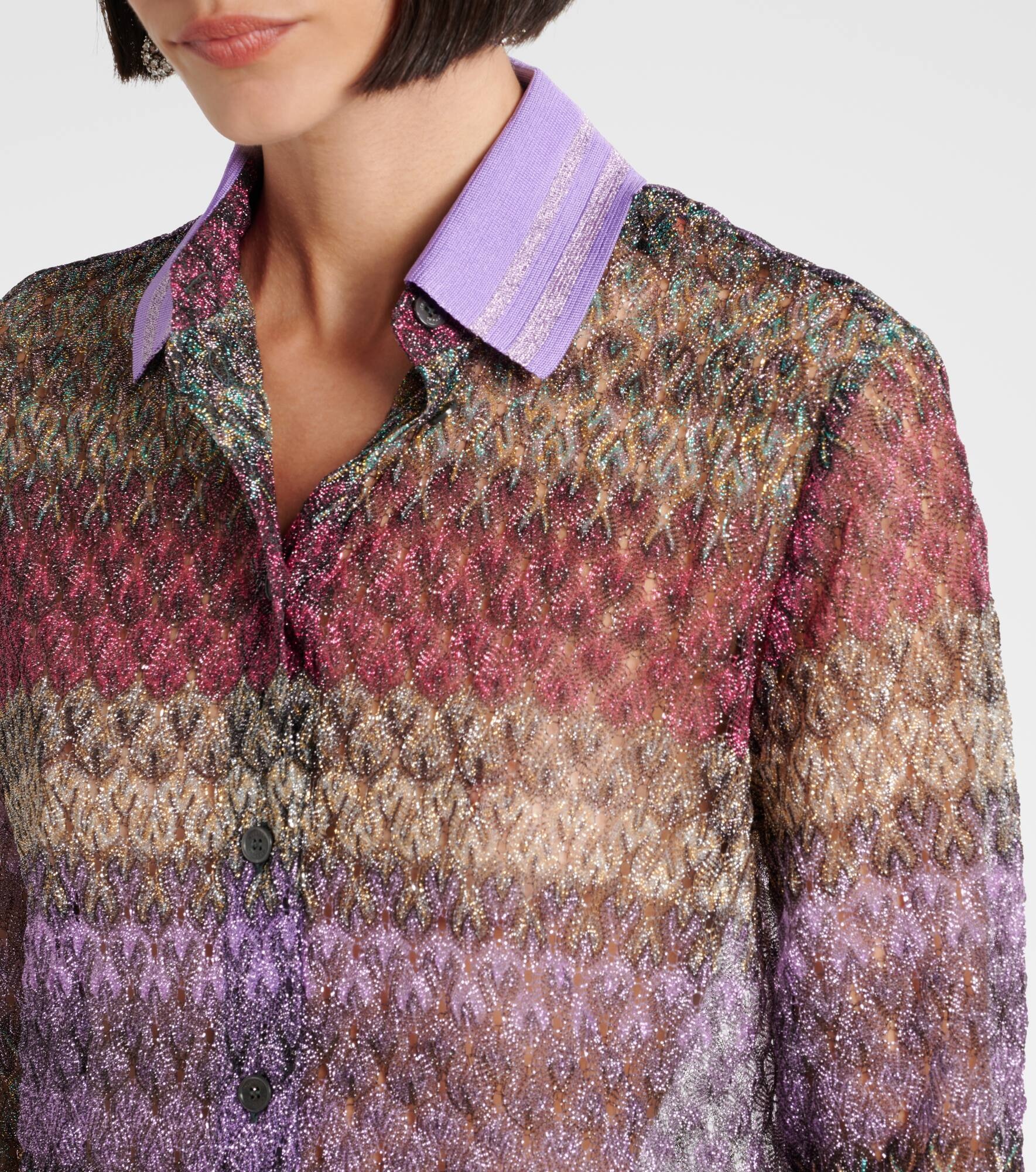 Striped lamé shirt - 4
